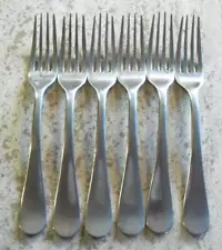 6 OLD DINNER FORKS MARKED: W NICKEL SILVER 18 PLAIN PATTERN