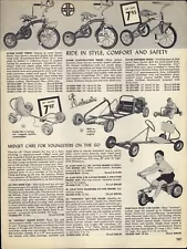 1961 PAPER AD Evans Tricycle Apache Junior Engine Kart Murray Bicycle Go Cart