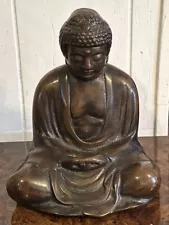 Vintage Oriental Trading Inc Bronze Mix Metal Meditating Buddha Statue 10”