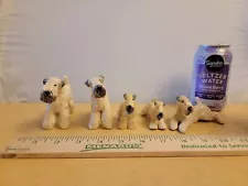 5 Soft Coated Wheaten Terrier Dogs Ceramic Sculptures Handmade