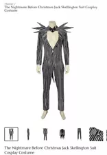 Nightmare Before Christmas Jack Skellington Cosplay Halloween Costume for Adult