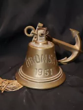 VINTAGE 1951 US NAVY MILITARY ORONSAY SHIP'S BRASS BELL