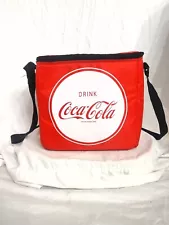 Vintage Coca-Cola Red Nylon Insulated Lunch Bag Cooler Bag with Shoulder Strap