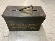 Old US Military WW2 era EMPTY Metal Ammunition Box USED Ammo