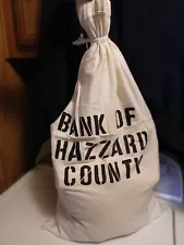 The Dukes of Hazzard County Bank money bag Boss Hogg Sheriff Rosco Rare item