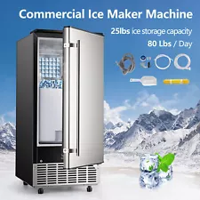 Commercial Ice Maker Stainless Steel Under Counter Ice Cube Machine Freestanding