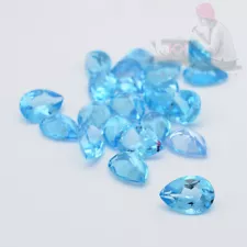 10x7mm Pear Cut Natural Swiss Blue Topaz Gemstone for sale - 5 Pieces