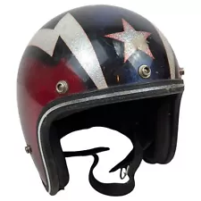 Vintage 70s Thunderbolt Helmet Red White Blue Metal Flake Stars Stripes No Size