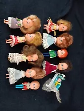 Lot/11 Vtg 1980 Mattel The Littles Mr. & Mrs. Littles Doll Minis w/ Baby/Crib