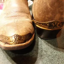 Antique Gold Cowboy Boot Tips/Toe & Heel Plates Guards for Round (R) Toed Boots