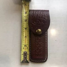 Case Leather Sheath Belt Loop Holder Holster Pouch Scabbard For Folding Knife