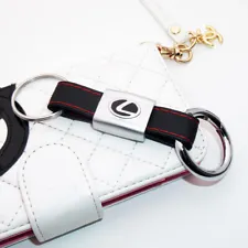 Universal For Lexus F-Sport Car Genuine Leather Keychain Strap Zinc Alloy Ring