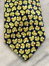 Necktie Rubber Duckie Pattern Navy Blue Briefly Stated Brand Men’s Tie