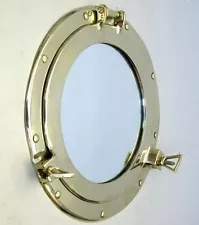 NAUTICAL MARINE NAVIGATION Solid Brass SHIP PORTHOLE with MIRROR DECOR 15" New