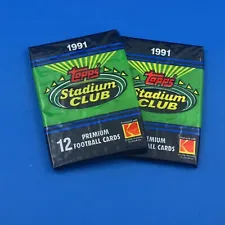 *NEW 1991 Topps Stadium Club ( 2 ) Packs Football Cards MAYBE GET Brett Favre RC