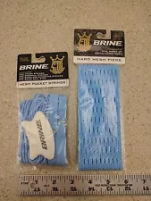 Brine Lacrosse Hard Mesh Piece + Mesh Pocket String Carolina Blue New