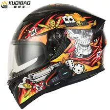 Motorcycle helmet full face built-in Bluetooth Dual visor Helmet DOT Approved