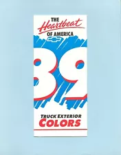 1989 Chevy Pickup Truck Blazer Suburban Vans Factory Paint Chips Colors Brochure