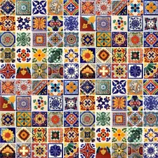 #002) SPECIAL SALE 100 Mexican Tiles Ceramic Mexico Talavera Tile