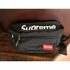 Supreme fanny pack, black, white (supreme) letters