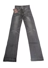 7 For All Mankind Women's Faded Blackwash Dojo Jeans Size 27 Retail $218 NWT