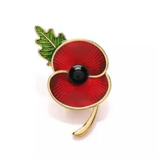 ZARD Lest We Forget Poppy Brooch Pin Flower Broach Memorial Day Remembrance Day