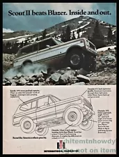 1976 INTERNATIONAL HARVEST SCOUT II beats Blazer inside & out Original PRINT ADD