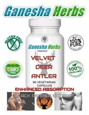 VELVET DEER ANTLER EXTRACT 90 Capsules w/ BLACK PEPPER for MAXIMUM ABSORPTION!