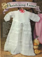 CHRISTENING GOWN BABY DRESS DIGEST SIZE CROCHET PATTERN INSTRUCTIONS