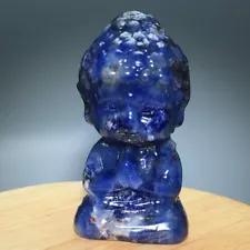 76g Natural Crystal.blue-veins stone.Hand-carved.Exquisite Baby Buddha statues