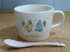 MOOMIN Moomin Mug Soup Mug with Spoon Pottery Not for sale Unused