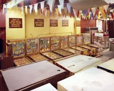 Bingo Pinball Machines in Arcade 1960's 8x10 Reprint Old Photo