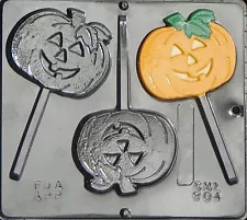 Flat Pumpkin Lollipop Chocolate Candy Mold Halloween 904 NEW