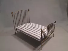 Reserved for Alice Dollhouse Miniature Bronze Brass Bed Artisan 1/12 OOAK