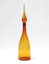 Joel Myers 1970 Blenko Architectural Scale Decanter 7052 in golden Wheat color