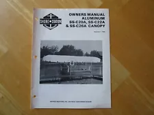 Shore Station Aluminum SS-C20A SS-C22A SS-C26A Canopy Owners Manual 1986