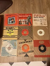 9 1950’s 45 Records included Perfect For Parties W/ Elvis, Marked (Not For Sale)