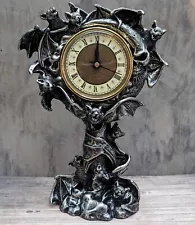 Bat Clock Chiroptera Time Standing Vampire Bats Mantel Clock Gothic Nemesis