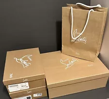 Christian Louboutin Lot 3 Empty Shoe Boxes 1 Shopping Bag For Crafts Gift Box