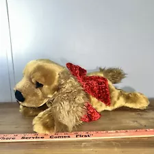 Cocker Spaniel Dog Plush E & J Classic Collection Stuffed Animal Puppy Red Bow