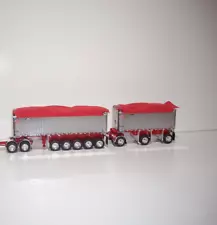 DCP FIRST GEAR 1/64 CHROME AND RED EAST GENESIS ll END DUMP TRAILERS