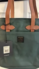 Brand new Filson Hemlock Canvas And Leather Tote Bag Green New With Tags $195