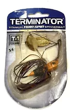 Scarce Terminator T-1 Series Spinnerbait TWIN SPIN 3/4 Titanium Bass Lure NOS