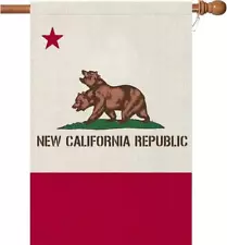 New ListingLarge New California Republic Garden Flags Double Sided,Ncr Burlap House Flag De