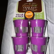 Perfect Pod Cafe Save 4Pk Refillable K-Cup Kcup Coffee Pods for Keurig