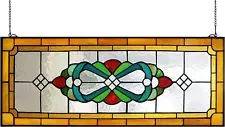 Large Tiffany Style Stained Glass Window Hanging Horizontal Stained Glass Window