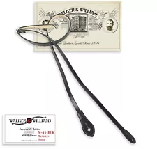 Walker & Williams M-41 Black Leather Mandolin Strap For A or F Types