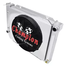 AAR Champion 4 Row Radiator W/ 16" Fan and Shroud for 1967 1968 Ford Thunderbird