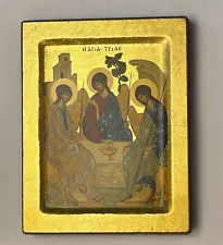 Icon of THE TRINITY Greek Orthodox Byzantine with Certificate