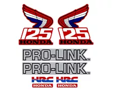 Decal set for 1987 Honda CR125 motorcycle, shrouds, fenders & swingarm CR 125